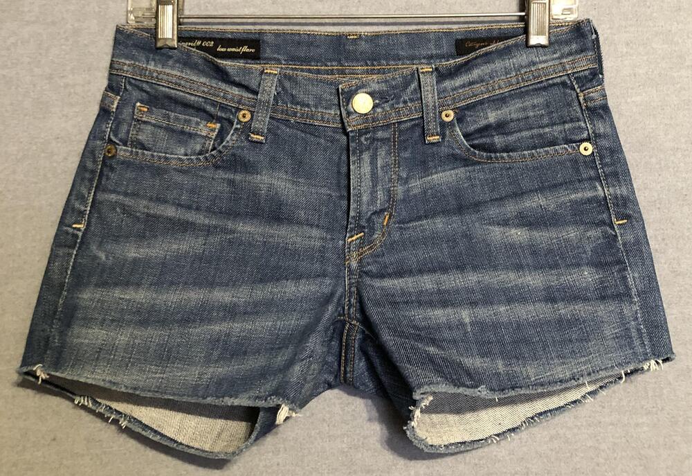 Citizens Of Humanity Shorts Womens 27 Ingrid Blue Denim Cutoff Frayed Hem